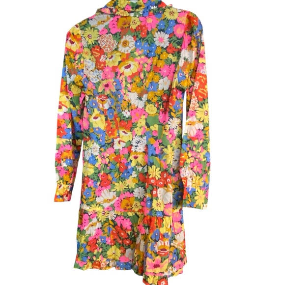 LOVE THE LABEL X Liberty Fabrics Marketa Mini Shirt Dress In Multicolor - Picture 3 of 8